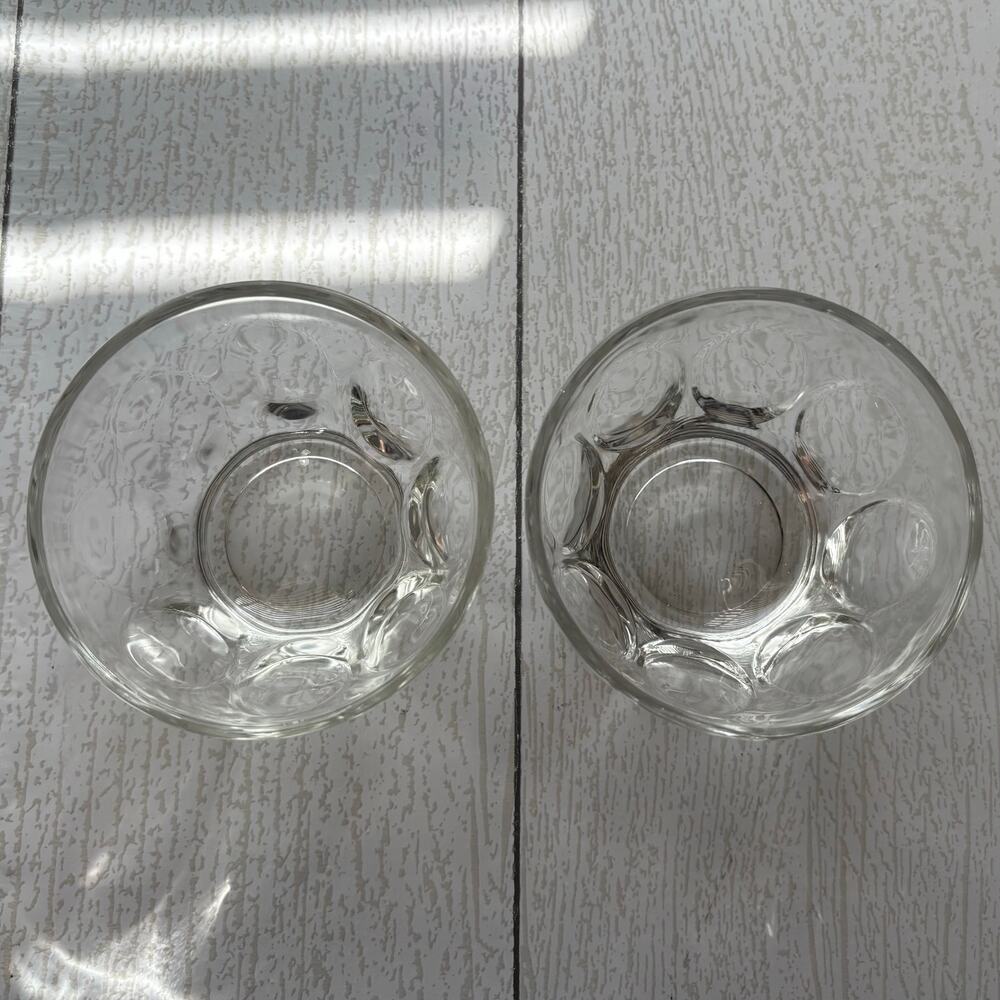 Vintage Thumbprint Glass Dessert Bowls Set of 2
